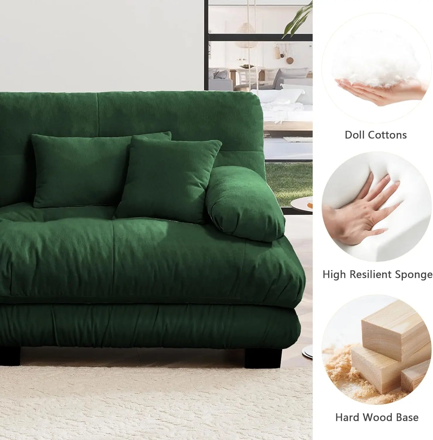 Chenille Modular Sectional Sofa Couch With Ottomans