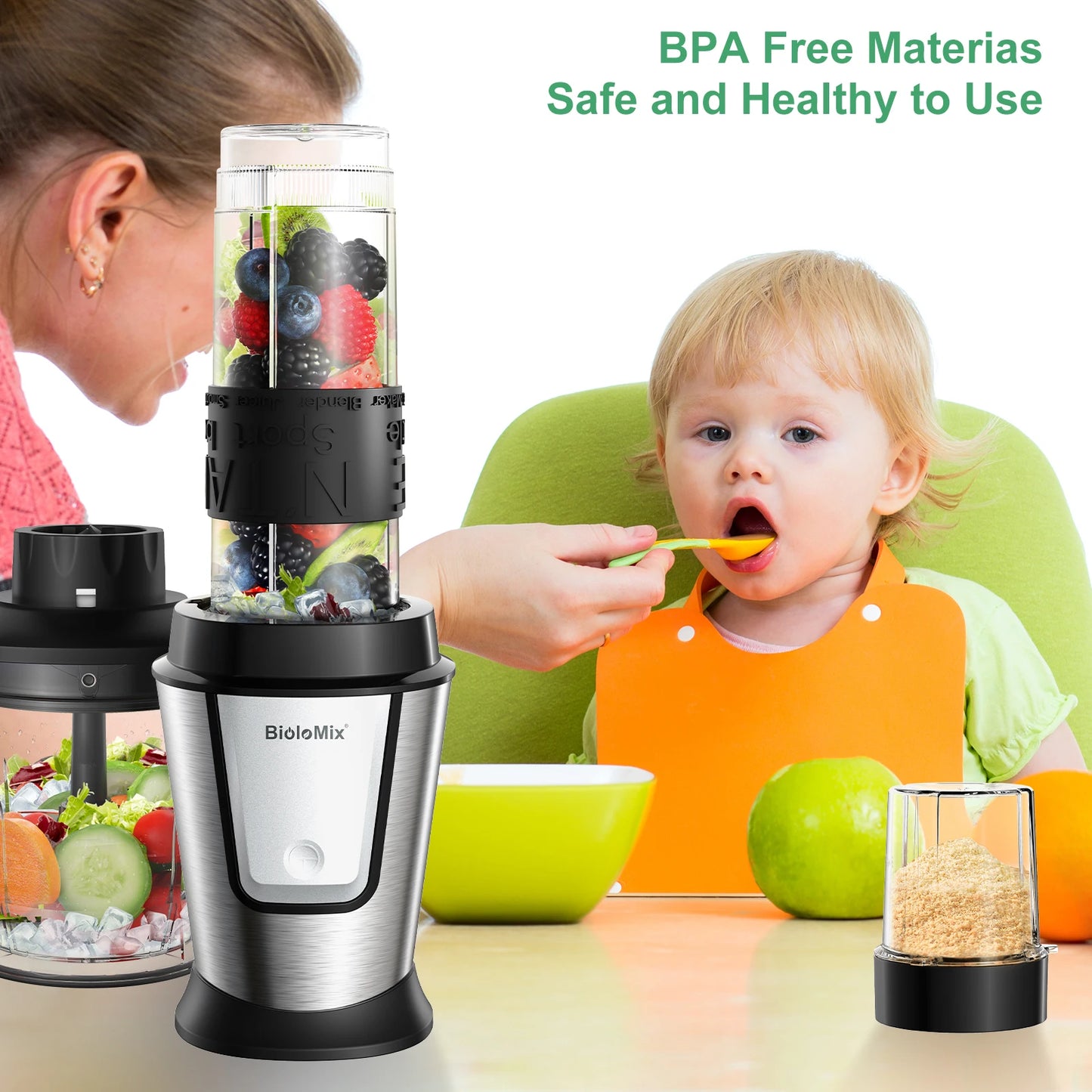 Biolomix 3 In 1 Multifunction Food Processor 700W Juicer Blender