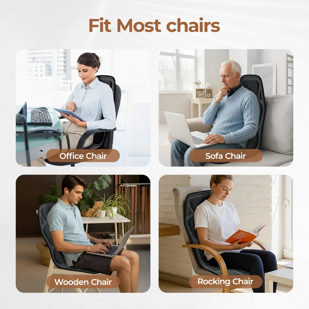 HIMOUTA Back Massager With Heat Massage Chair Pad Shoulders