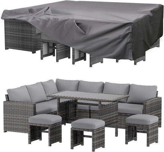 OEING 7-Piece Outdoor Patio Furniture Set With Waterproof Cover