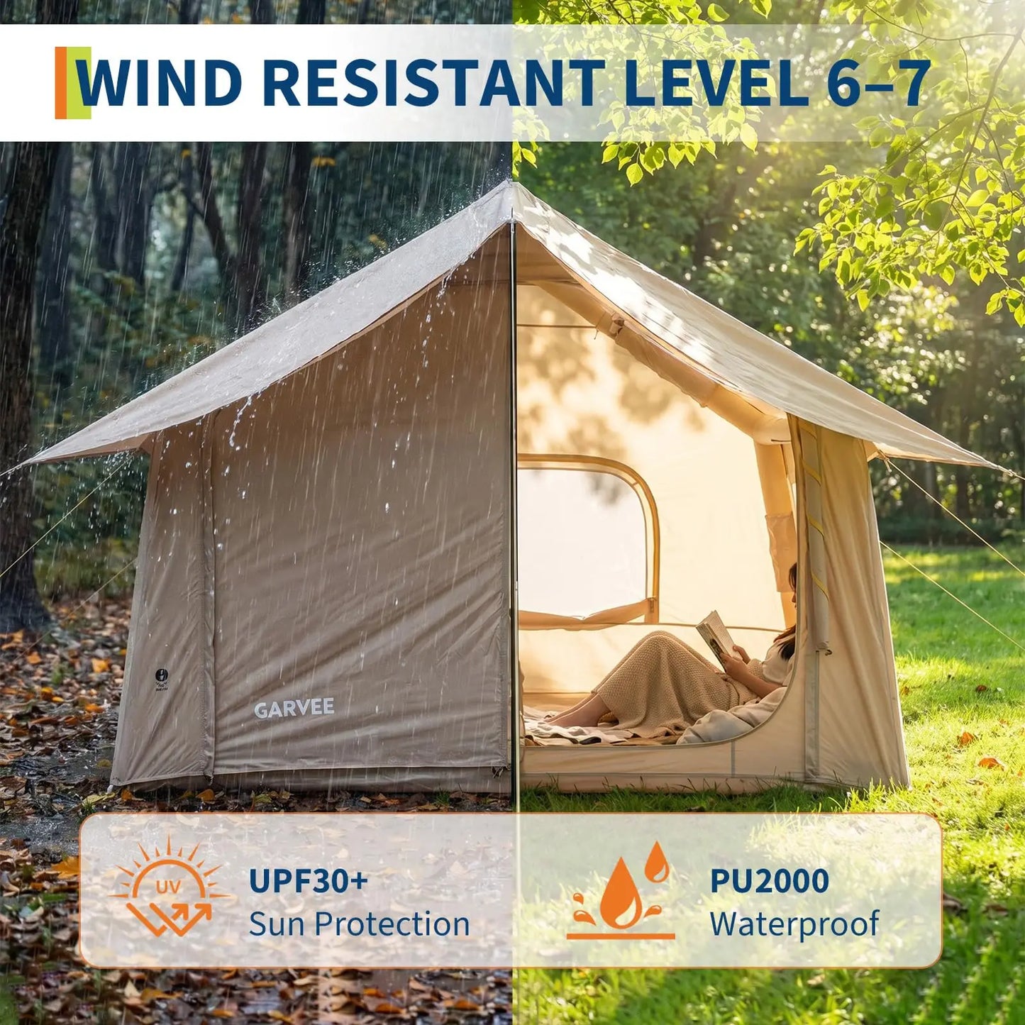 Spacious Inflatable Camping Tent for 6 People With Quick Setup Skylight Canopy