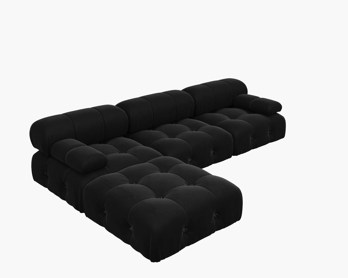Sdorens L-Shaped Velvet Sectional Sofa With Reversible Ottoman