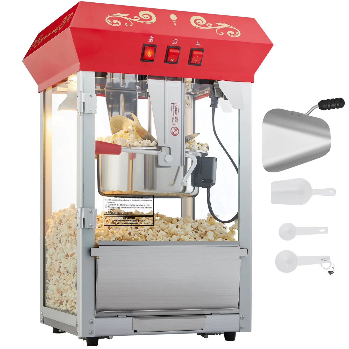 SucceBuy Electric Popcorn Maker Commercial Popper Machine 500W
