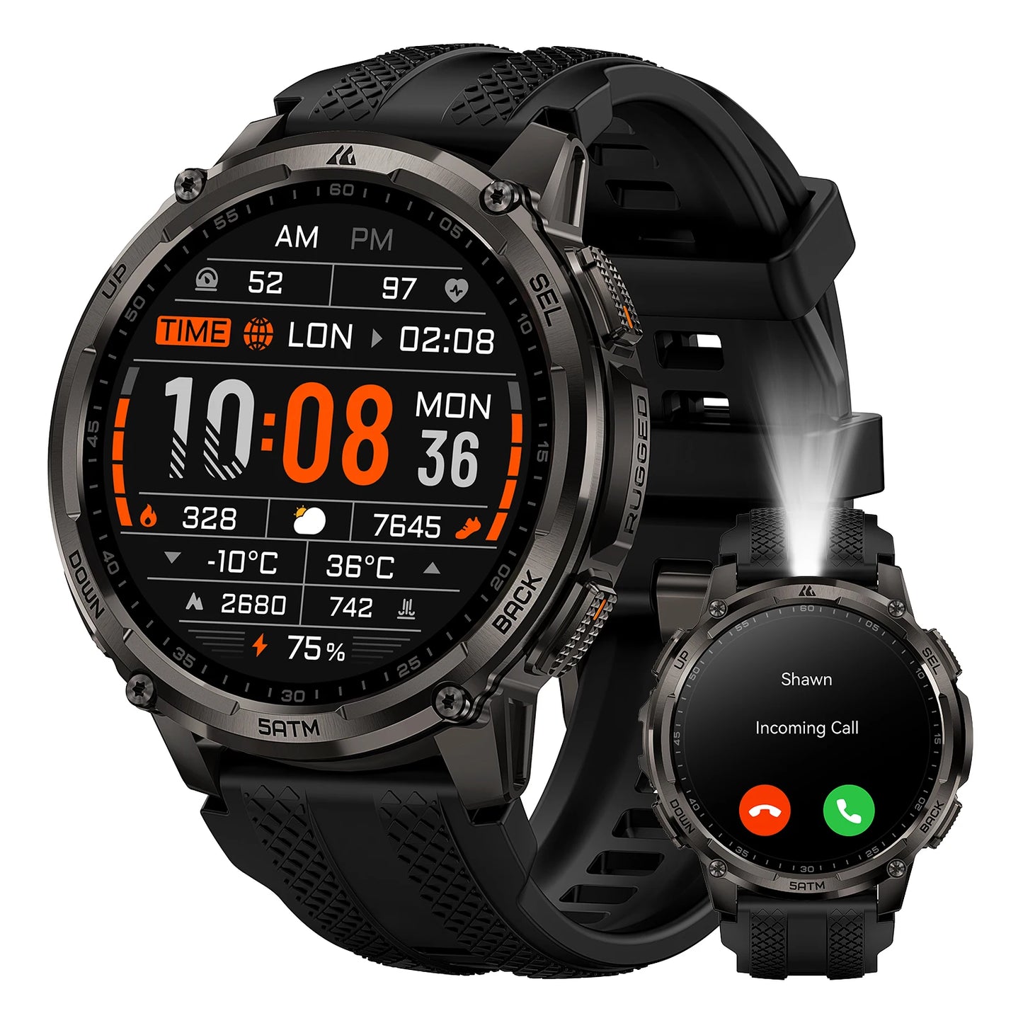 Kospe Tank T4C Smartwatch Men's Outdoor Rugged Dual-Band GPS Waterproof