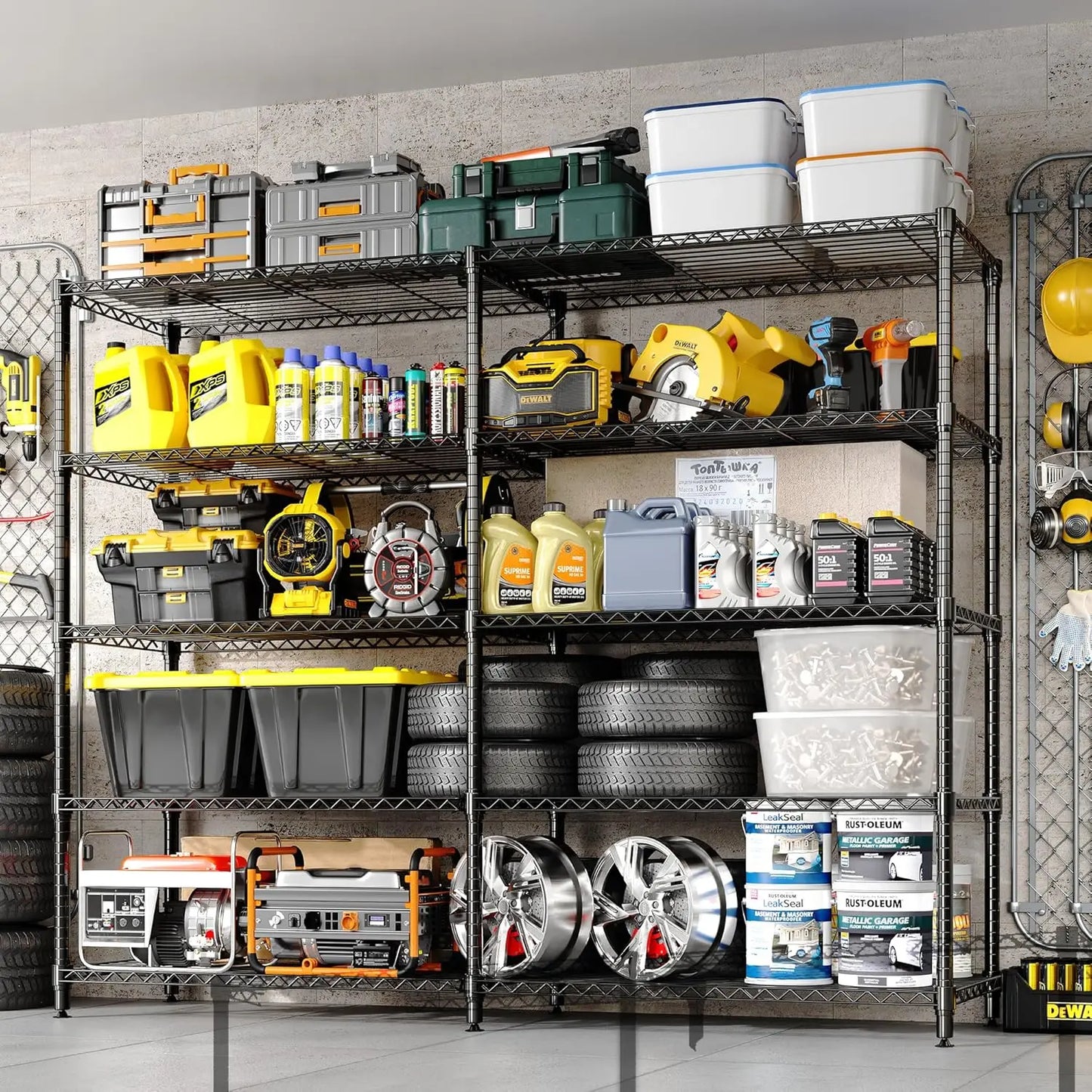 TWISTER.CK Heavy Duty 5-Tier Metal Shelving Unit for Kitchen Garage