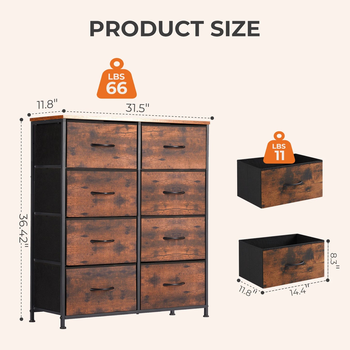 MCQ Eight Drawer Cabinet For Living Room Minimalist Metal Storage