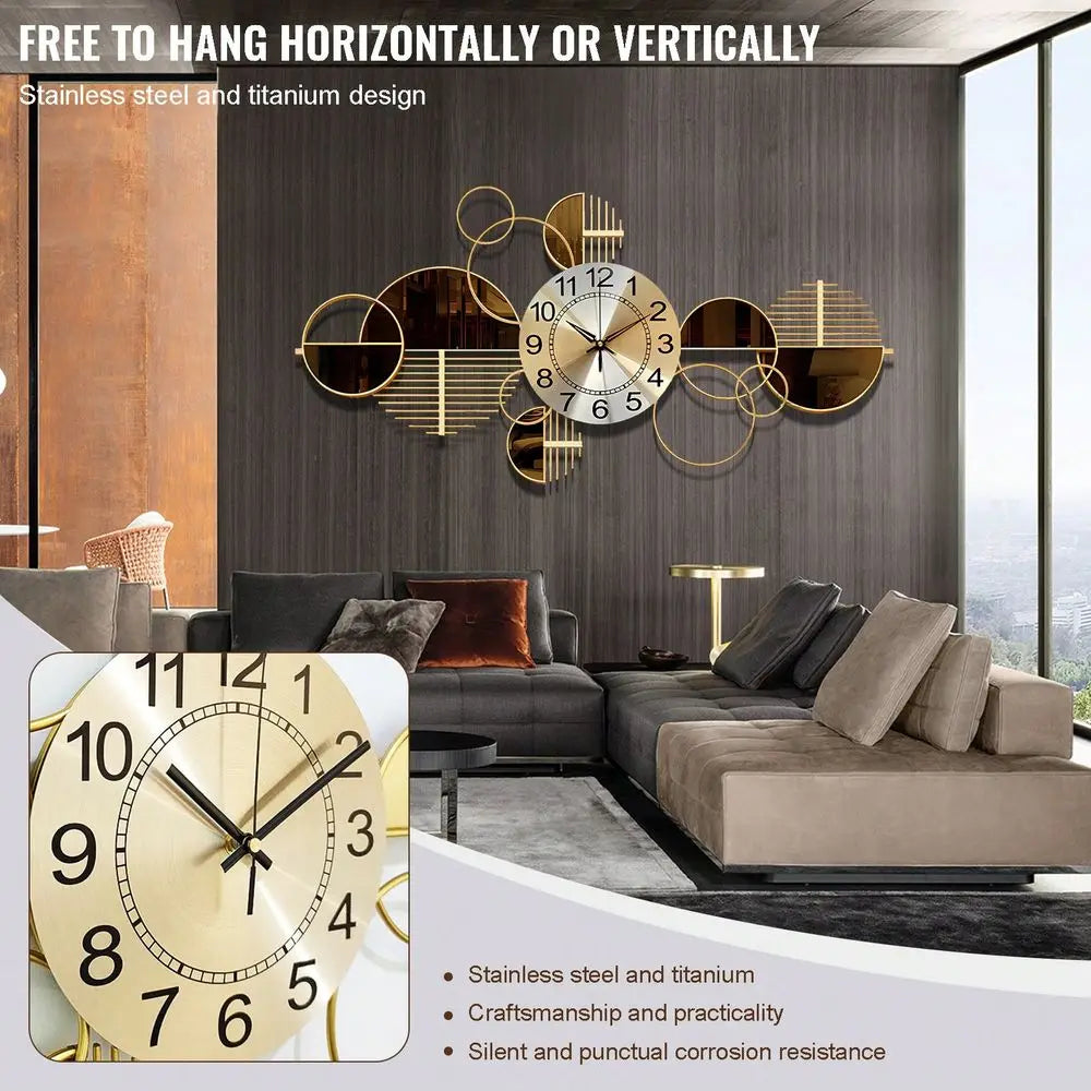 Metal Wall Clock 3D Wall Art Decorative For Living Room