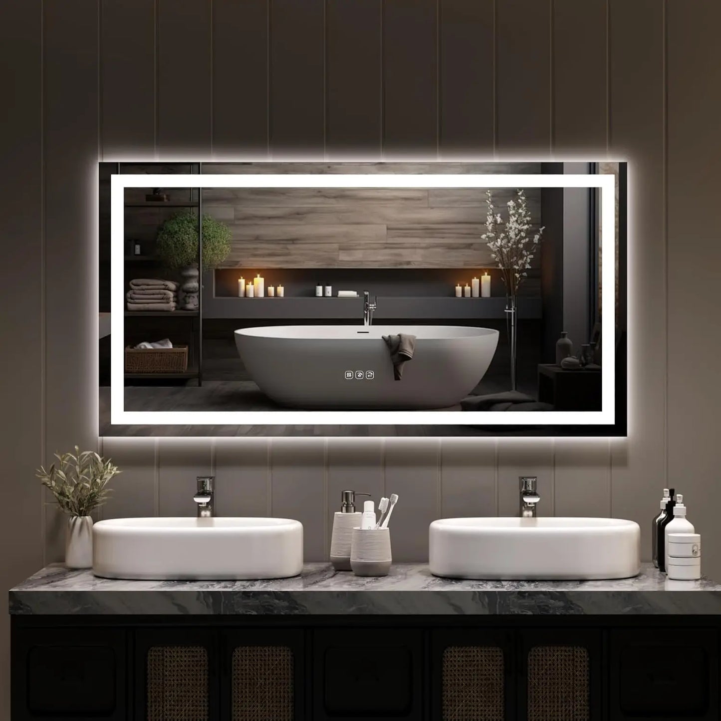 TWISTER.CK LED Vanity Mirror Memory Front Backlit Wall Mount