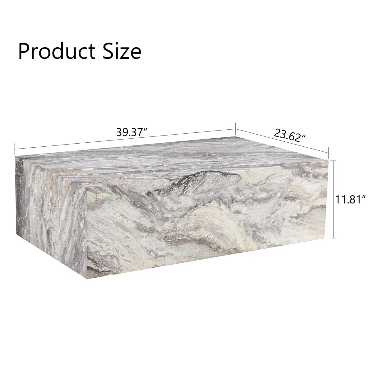 Minimalist Modern Faux Marble Coffee Table