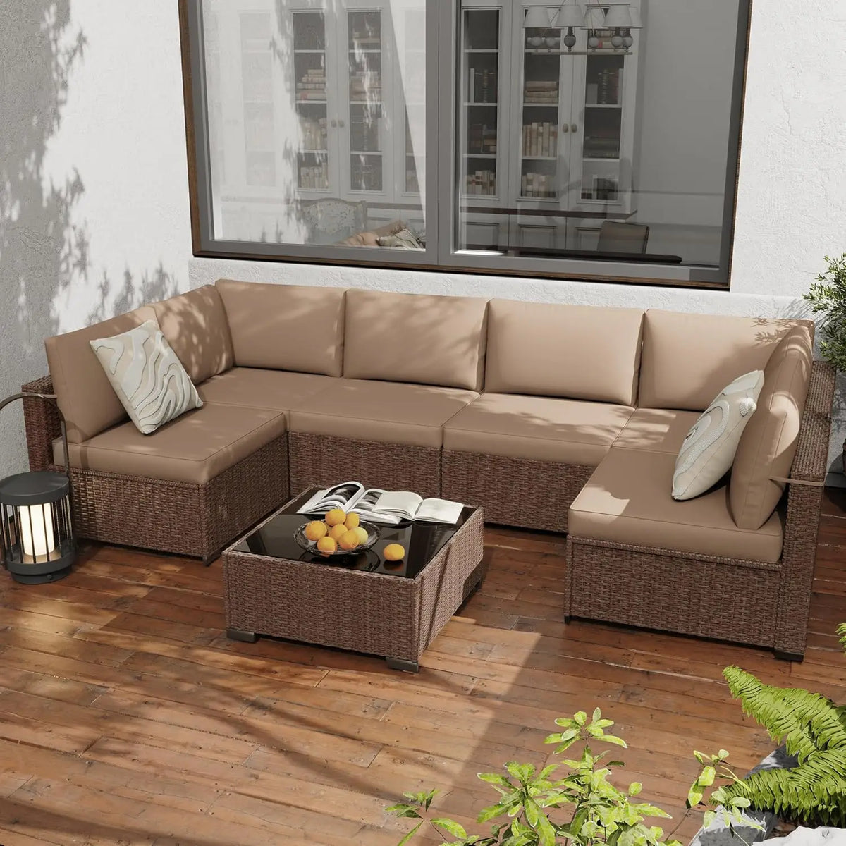 All Weather PE Rattan Modular Outdoor Patio Conversation Set