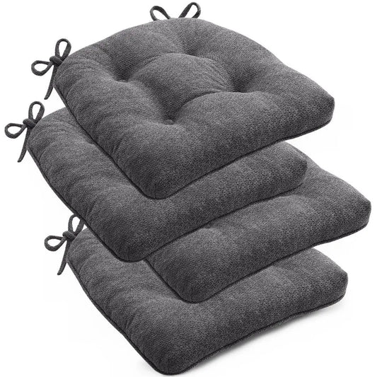 Chair Cushions Set Of 4 Memory Foam Tufted With Ties