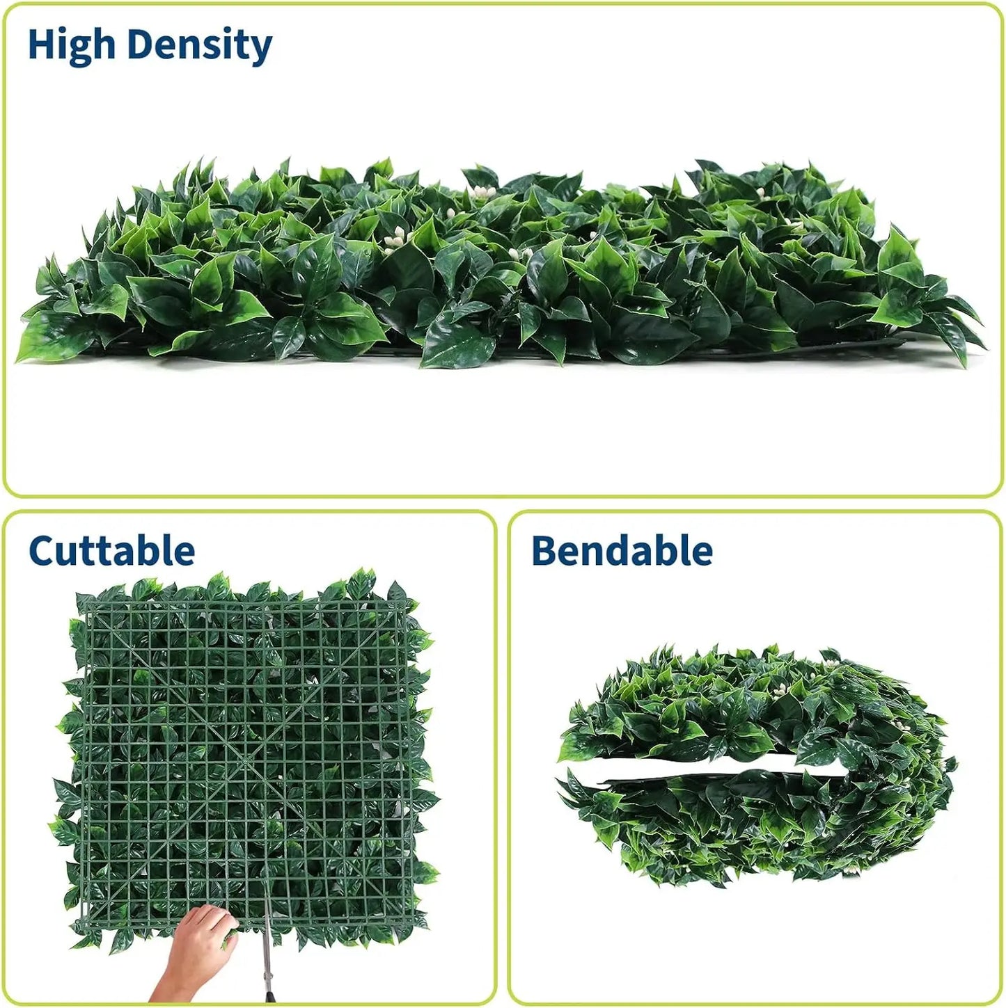HiMISS Artificial Grass Wall Panels Hedge Fence Screen Outdoor
