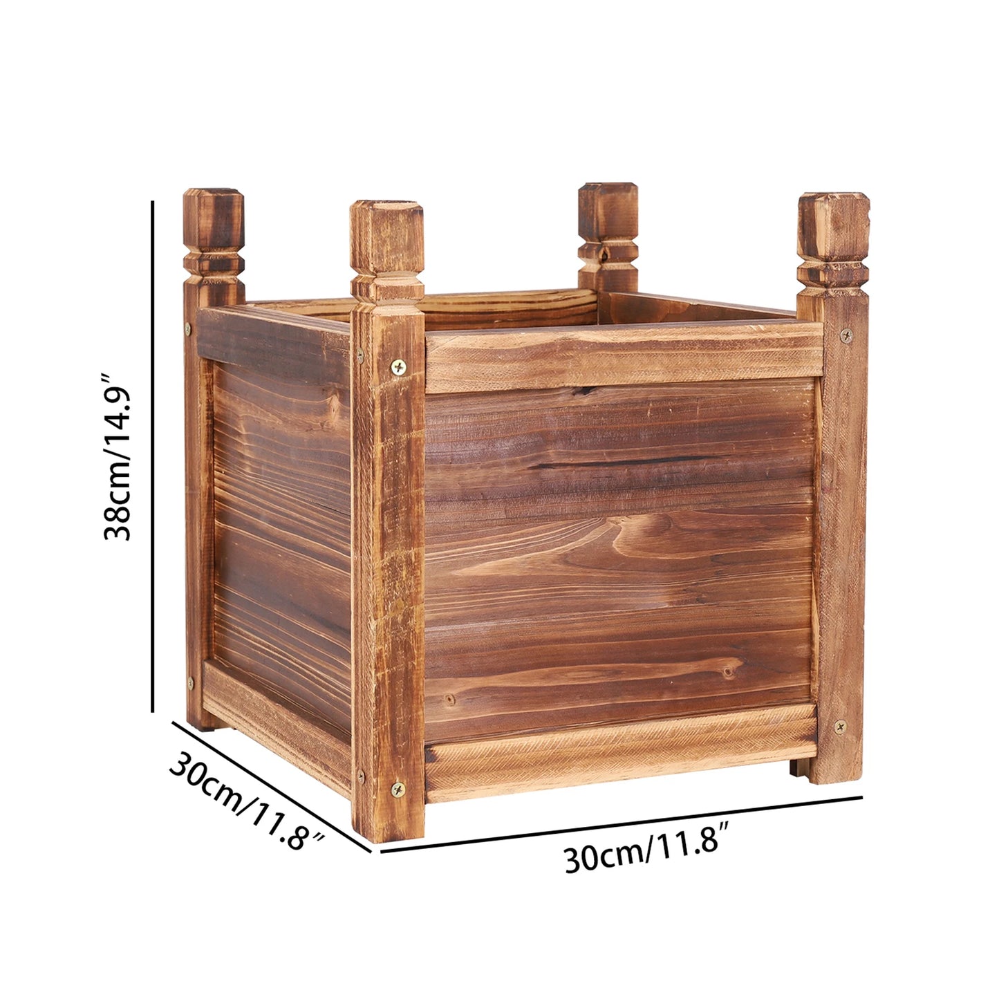 Wooden Raised Flower Bed Planter Box Pine Wood Indoor Outdoor