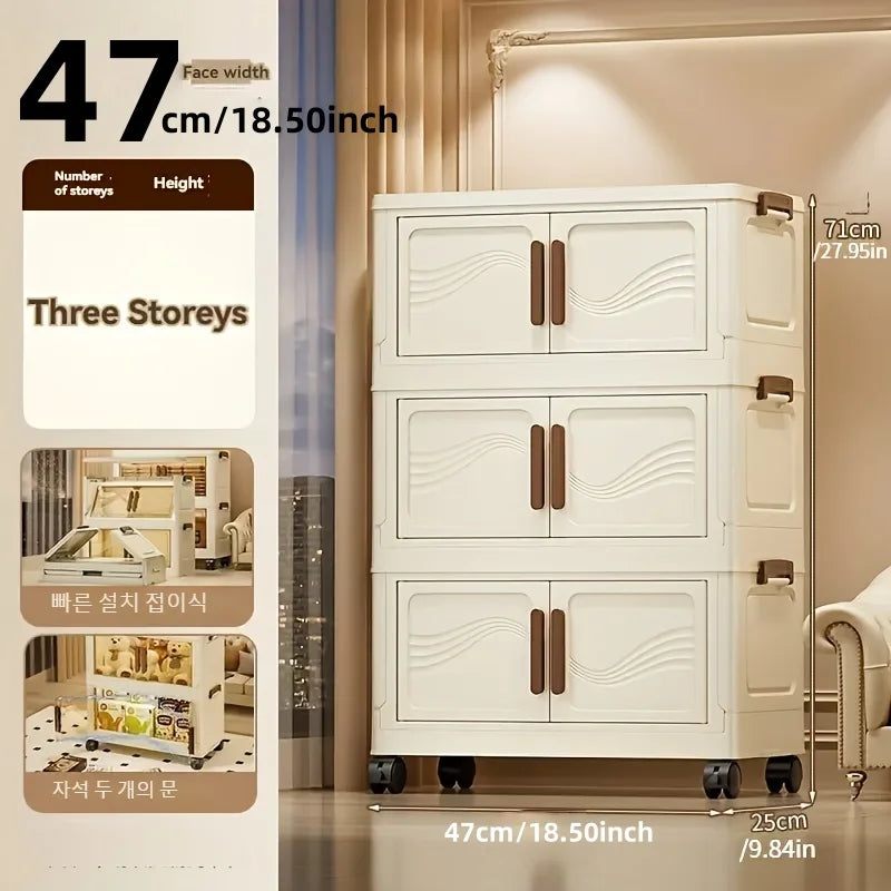 Foldable Storage Box With Clear Door For Home Organization