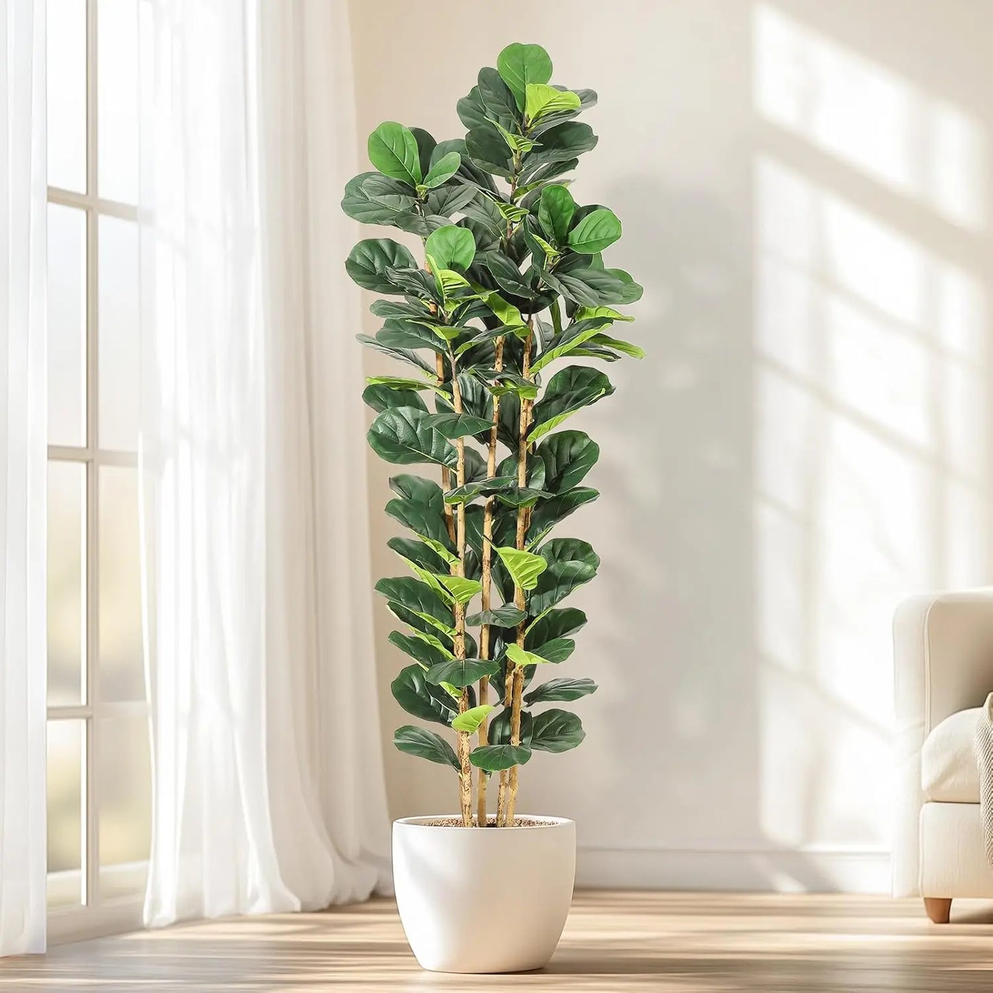 HiMISS Artificial Fiddle Leaf Fig Tree With Pot Decor
