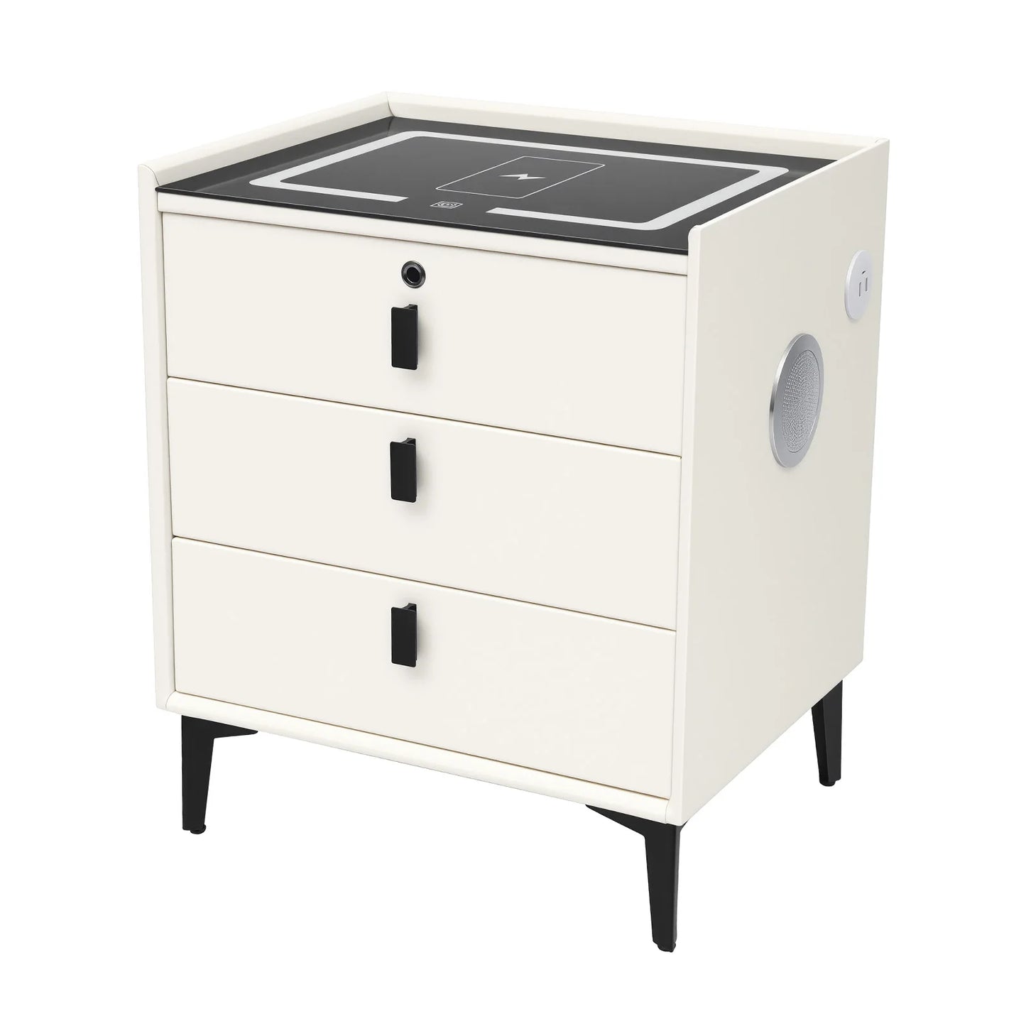 Bymaocar Smart Nightstand With Fingerprint Lock And Wireless Charging