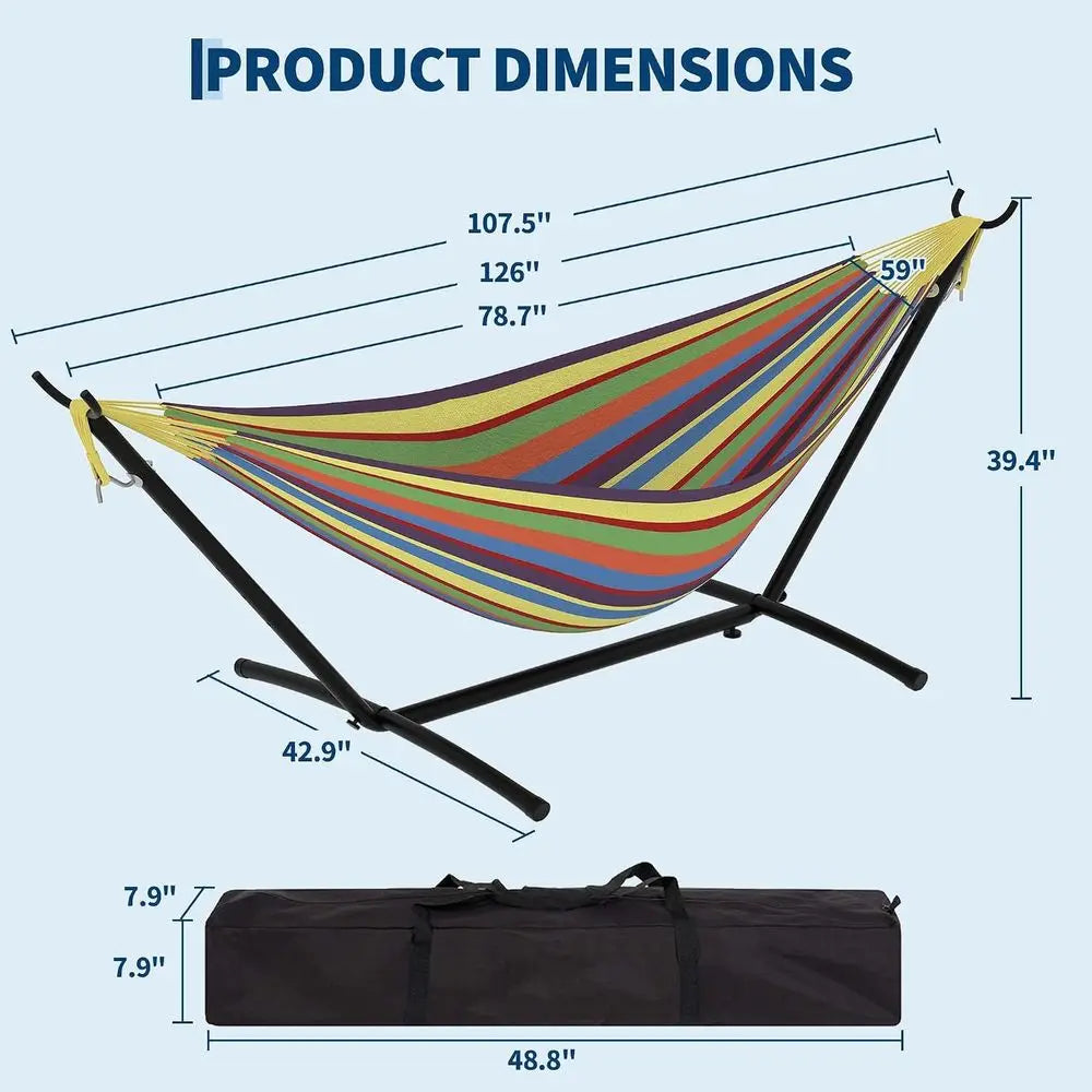 Two Person Hammock With Stand Outdoor Patio Heavy Duty Steel