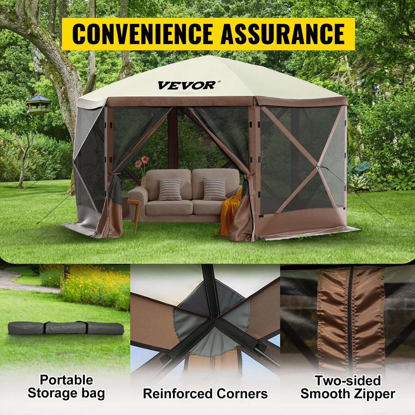 SucceBuy Pop Up Camping Gazebo Shelter Canopy Easy Setup Portable