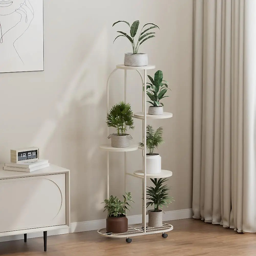 HiMISS Metal Plant Stand Five Tier Indoor Outdoor Display Shelf