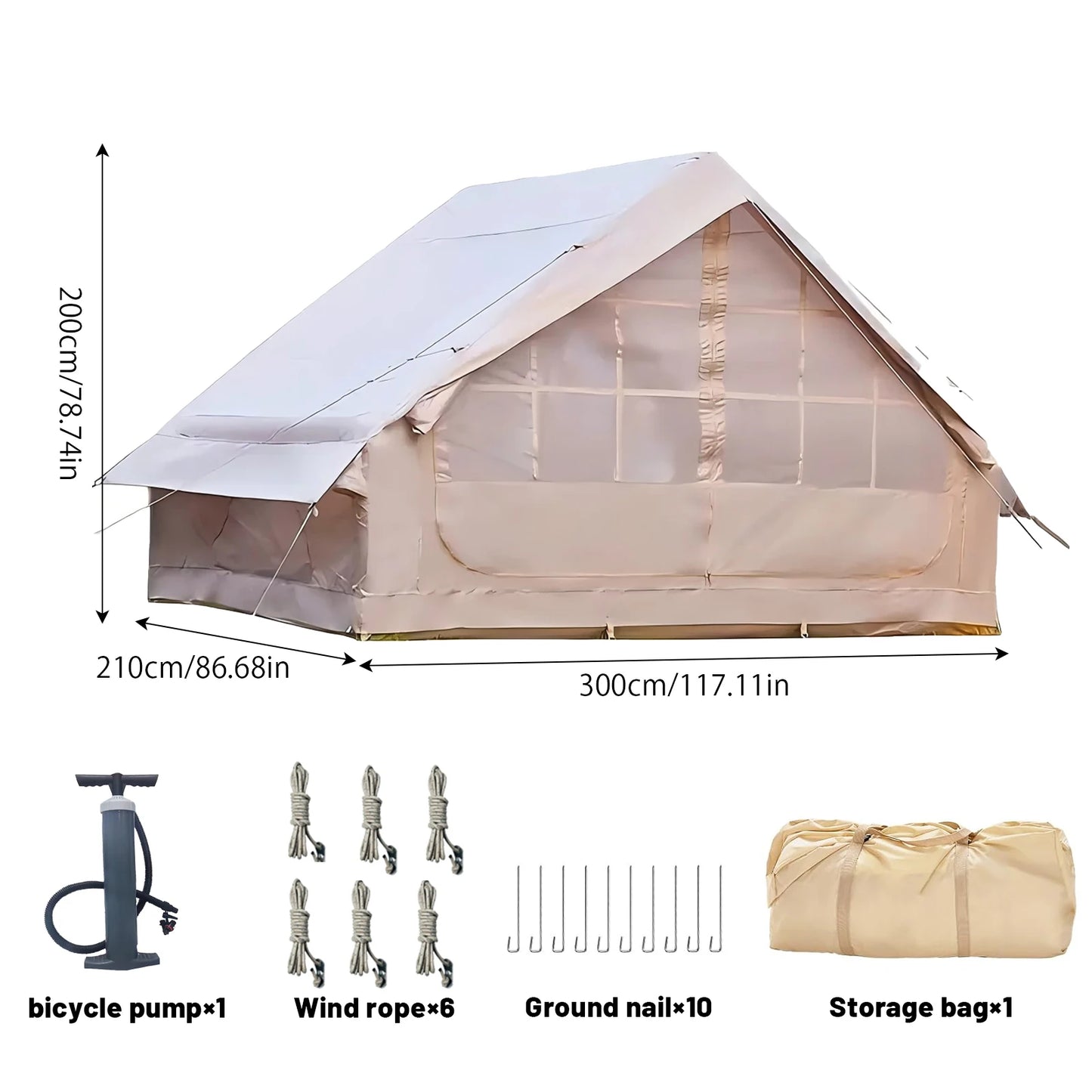 Pakicetus Inflatable Tent With Skylight And Quick Setup Pump