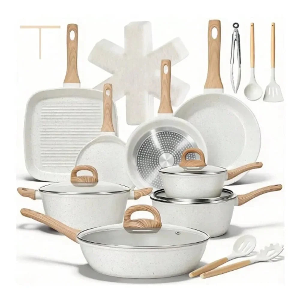 Nonstick Ceramic Cookware Set 25 Piece Induction Compatible Pots And Pans