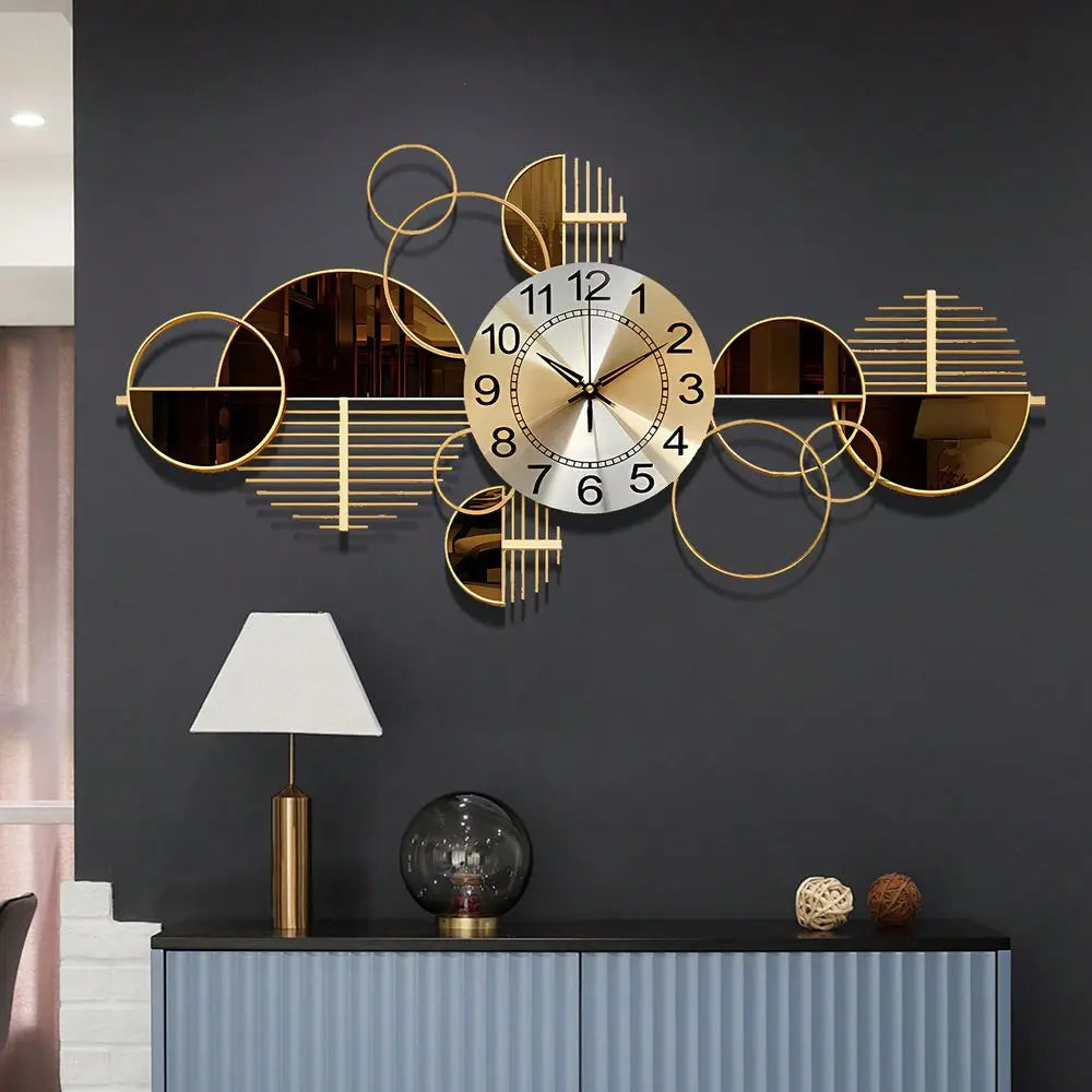 Metal Wall Clock 3D Wall Art Decorative For Living Room