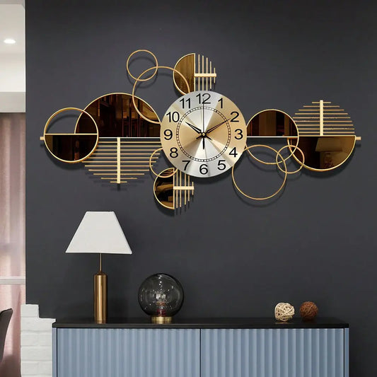 Metal Wall Clock 3D Wall Art Decorative For Living Room