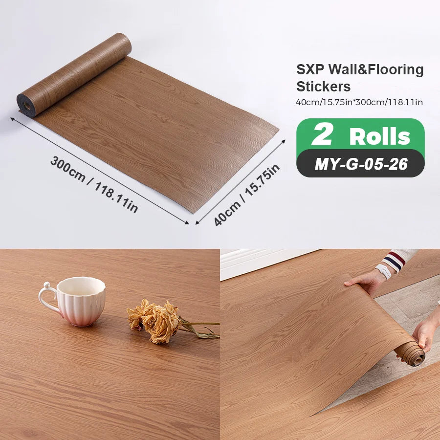 Self-Adhesive Wall And Floor Sticker Wood Grain Marble Design