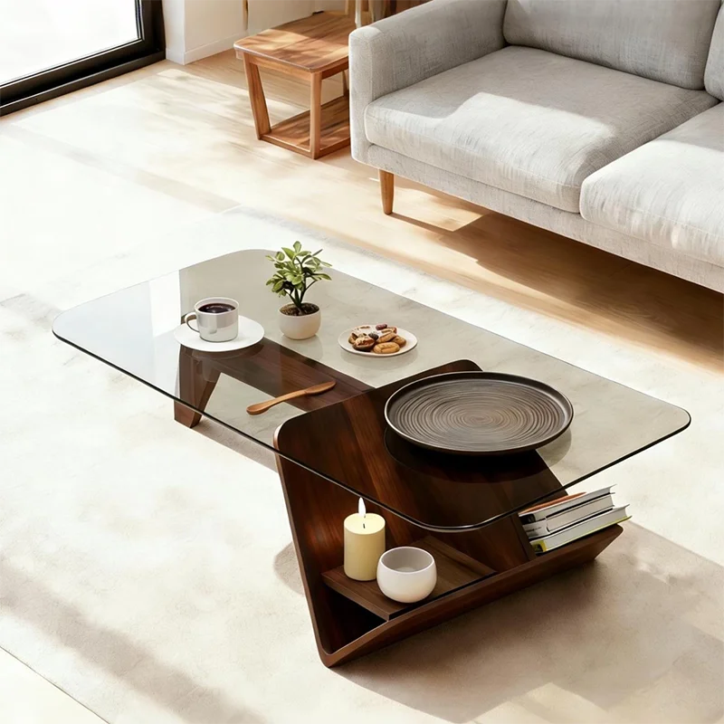 DUTRIEUX Modern Minimalist Wood Coffee Table For Living Room