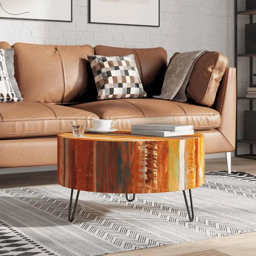 Reclaimed Solid Wood Coffee Table With Iron Frame Customized