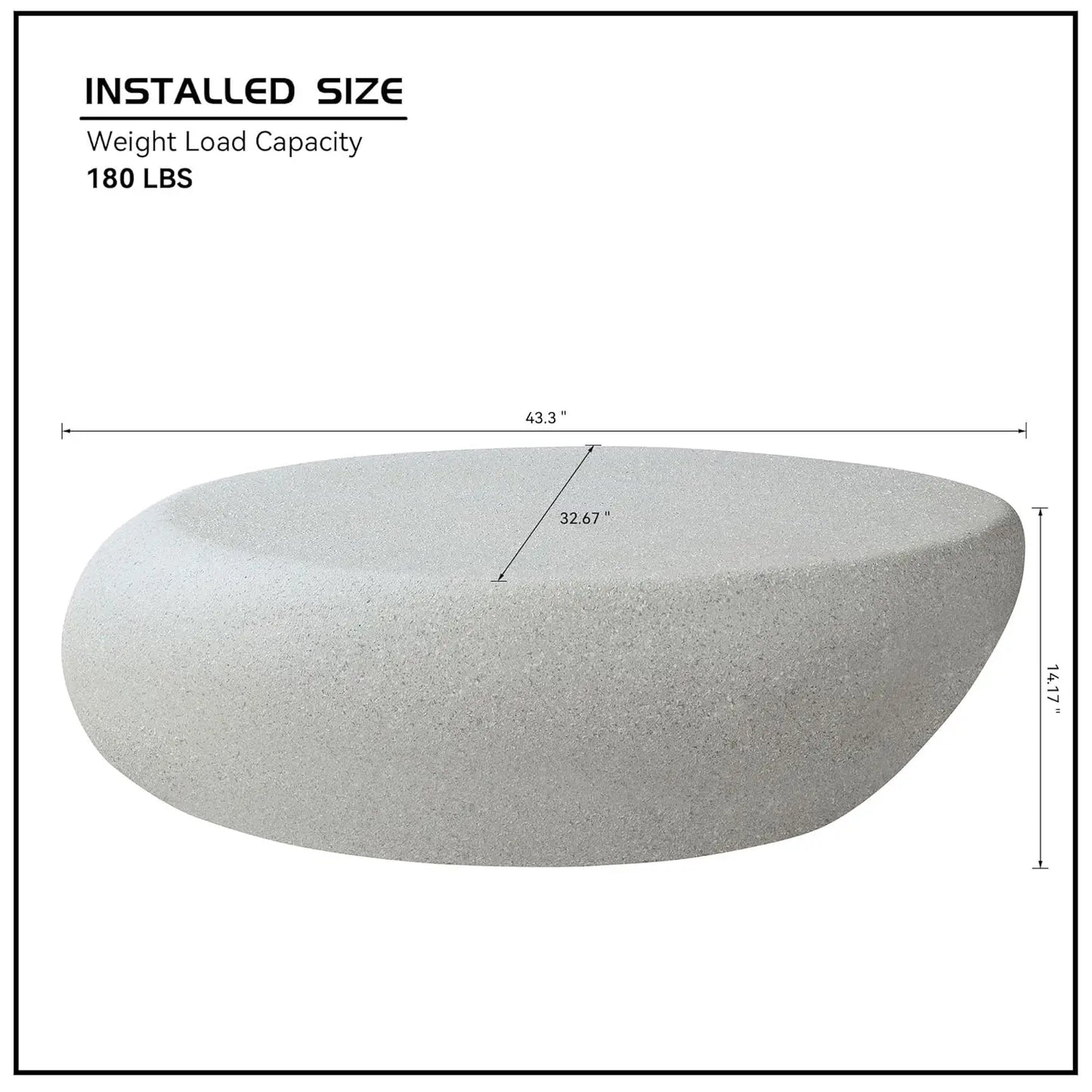 Oval Faux Stone Coffee Table Minimalist Fiberglass For Living Room