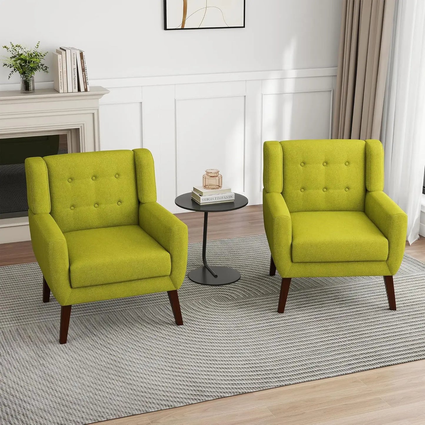 PU Leather Accent Chairs Set Of 2 Modern Armchairs