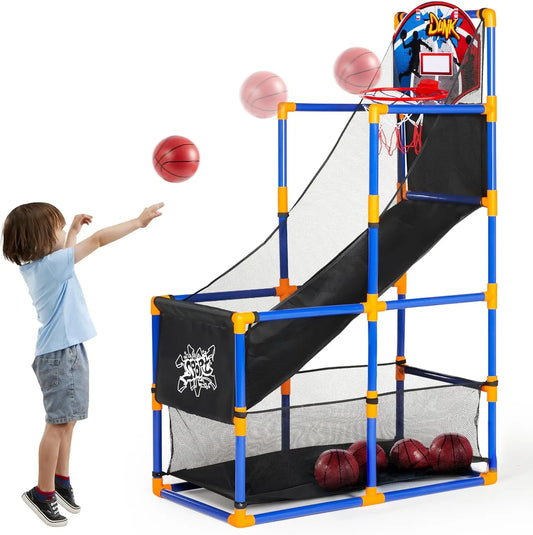 Joyfy Kids Arcade Basketball Game Set With Hoop And 4 Balls