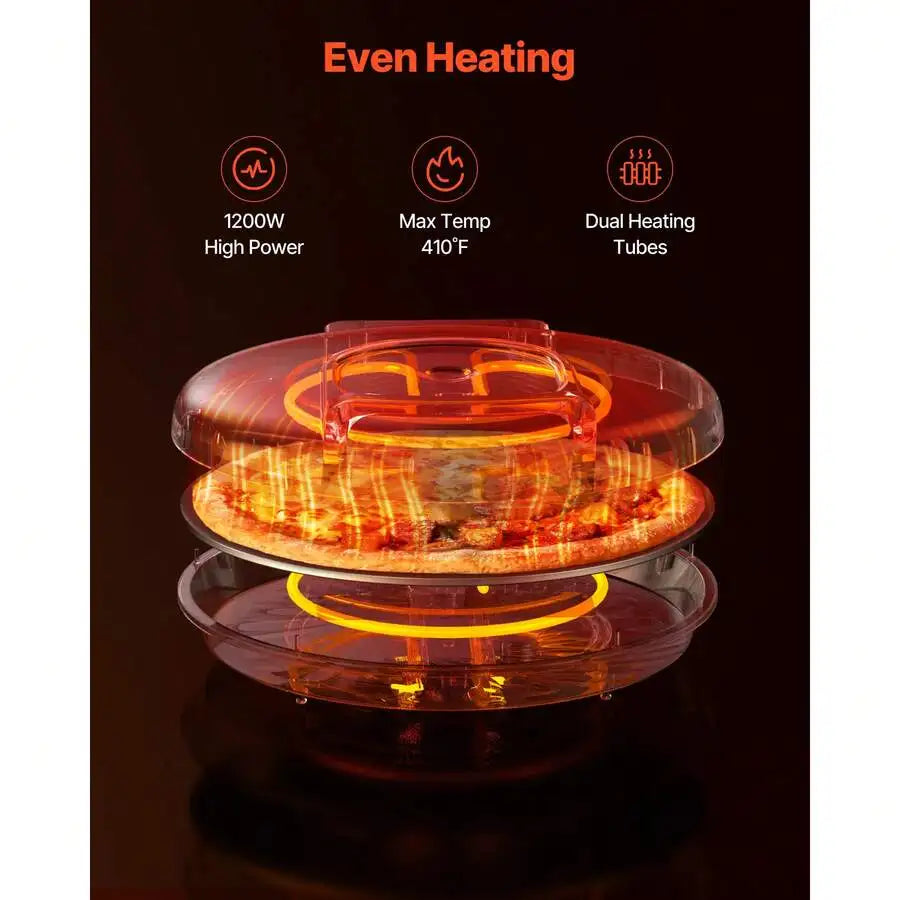 XMSJ 1200W Electric Pizza Oven With Nonstick Coating Dual Bake