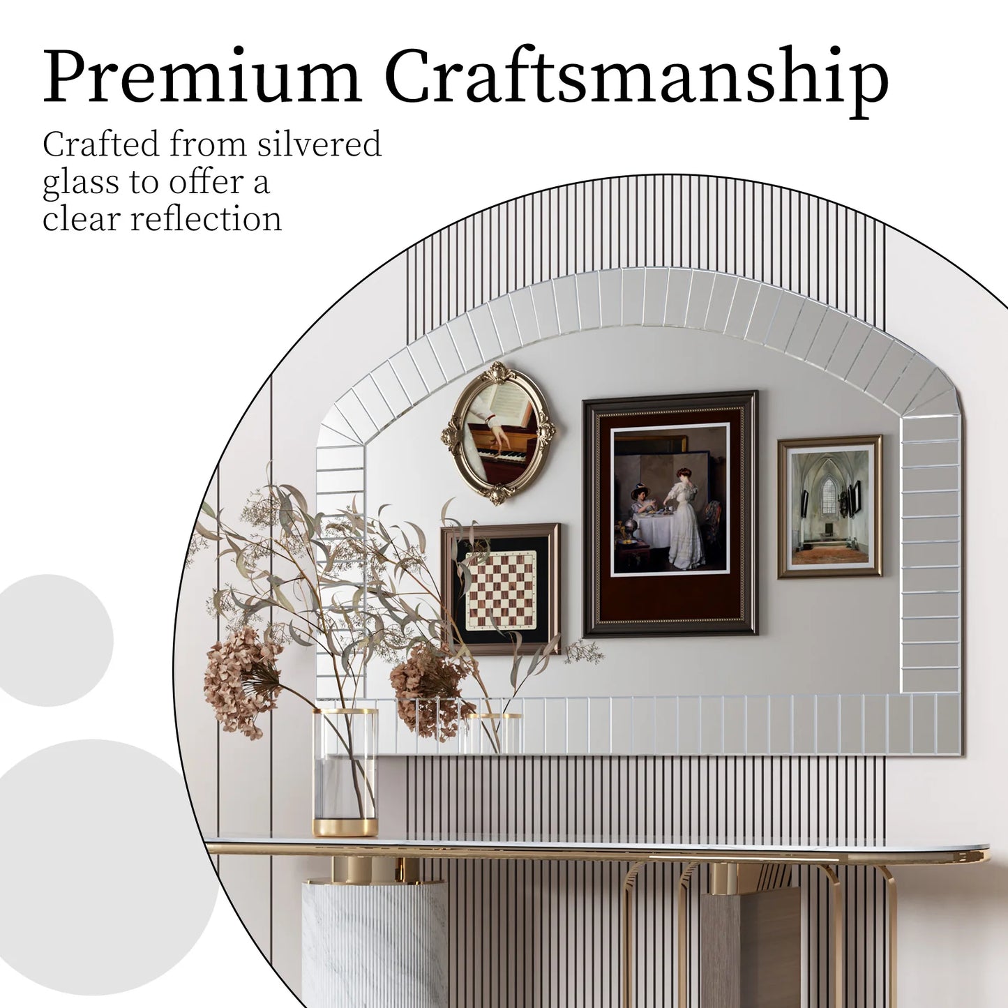Arched Wall Mirror Venetian Accent With Bling Beveled Edge