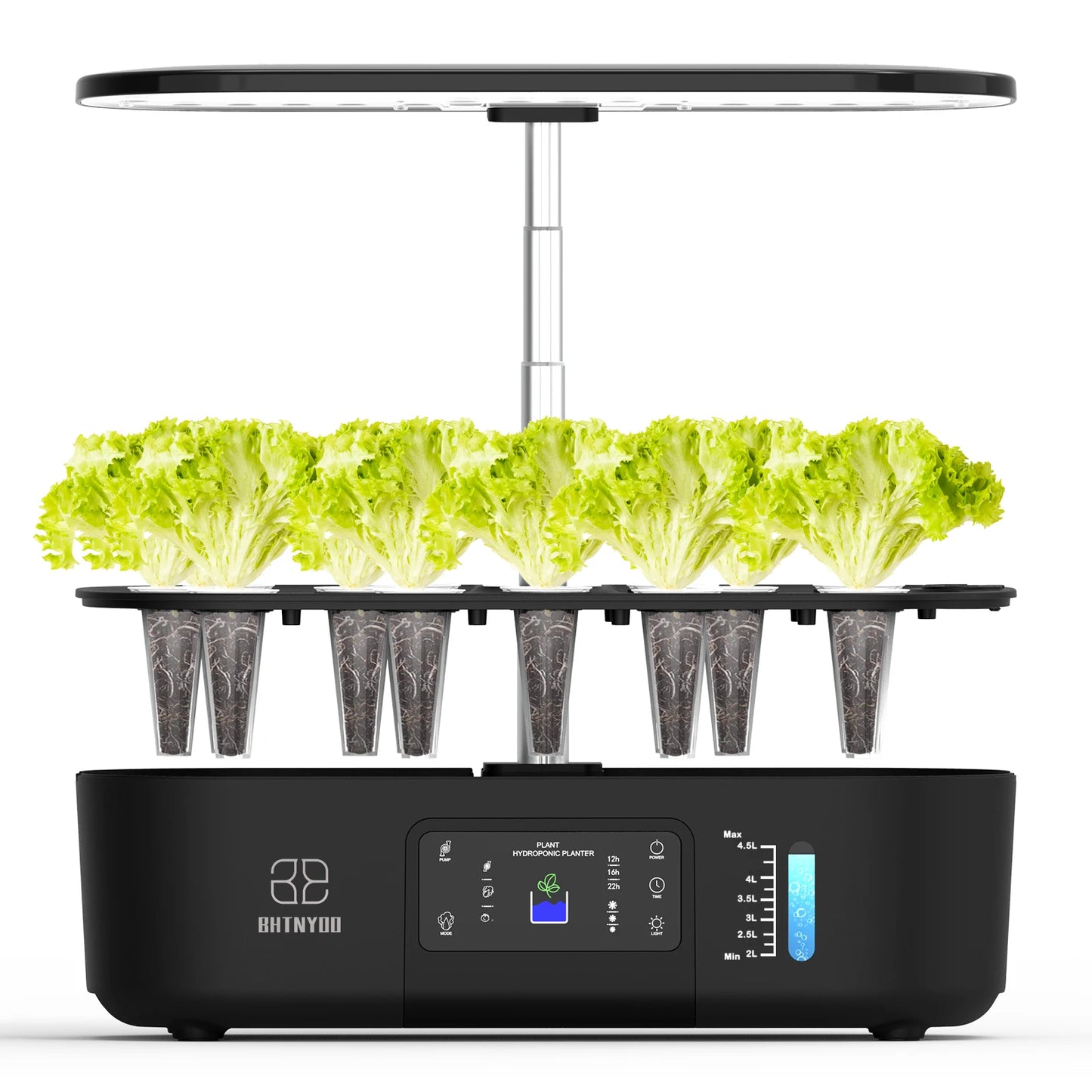 BHTNYOO Hydroponic Growing System With Pods Adjustable LED Grow Lights