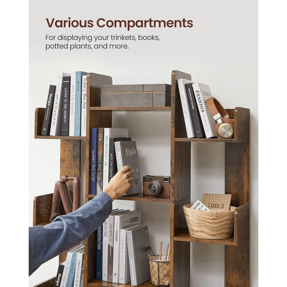 XIUWO Tree Shaped Bookcase With 13 Compartments Storage