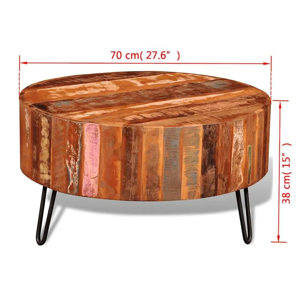Reclaimed Solid Wood Coffee Table With Iron Frame Customized
