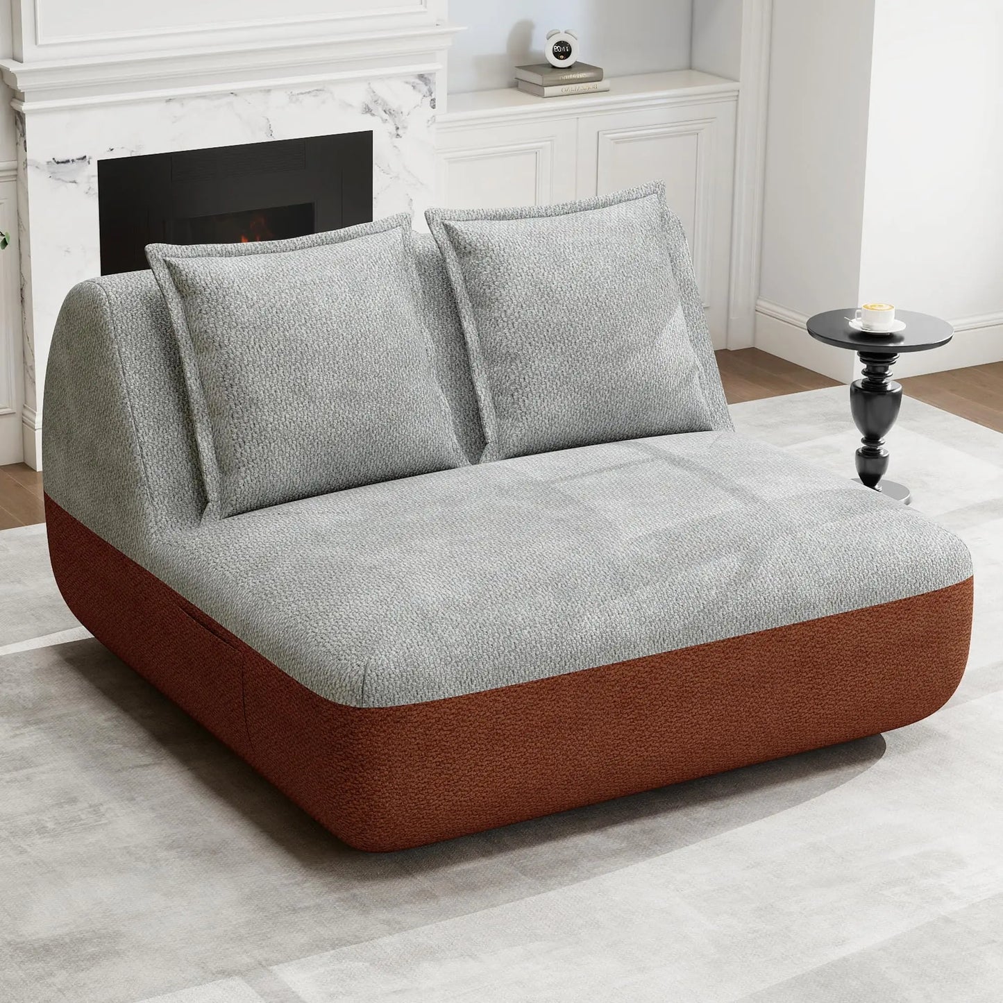 XIUWO Armless Loveseat Sofa For Narrow Spaces And Comfort