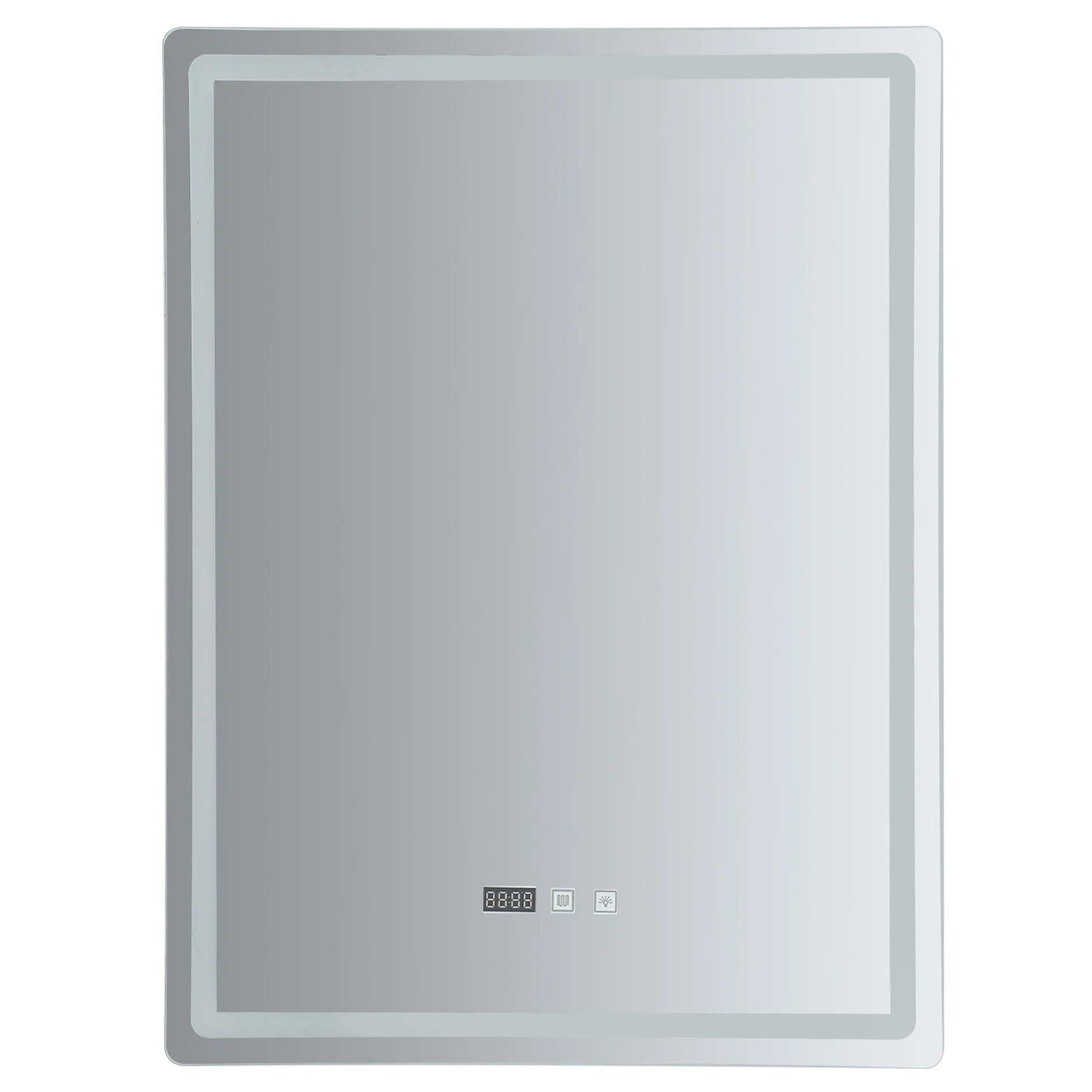 LED Bathroom Mirror Anti Fog Wall Mounted Lighted Time Temperature