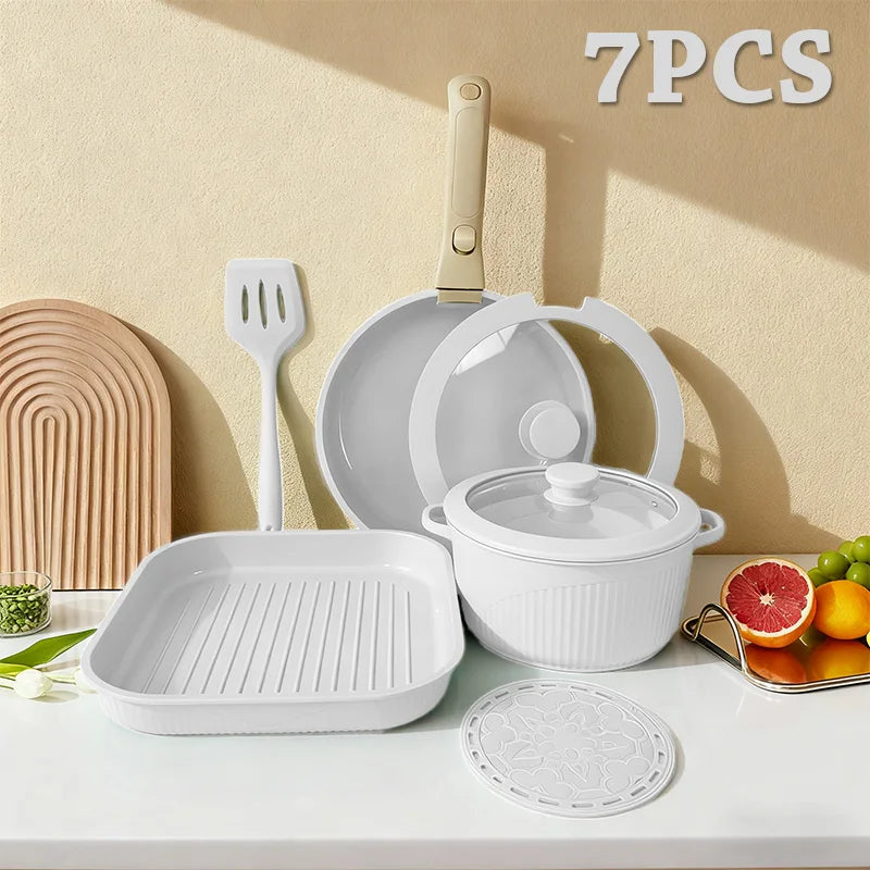 Nonstick Pots And Pans Set With Detachable Handles Induction RV Oven Safe