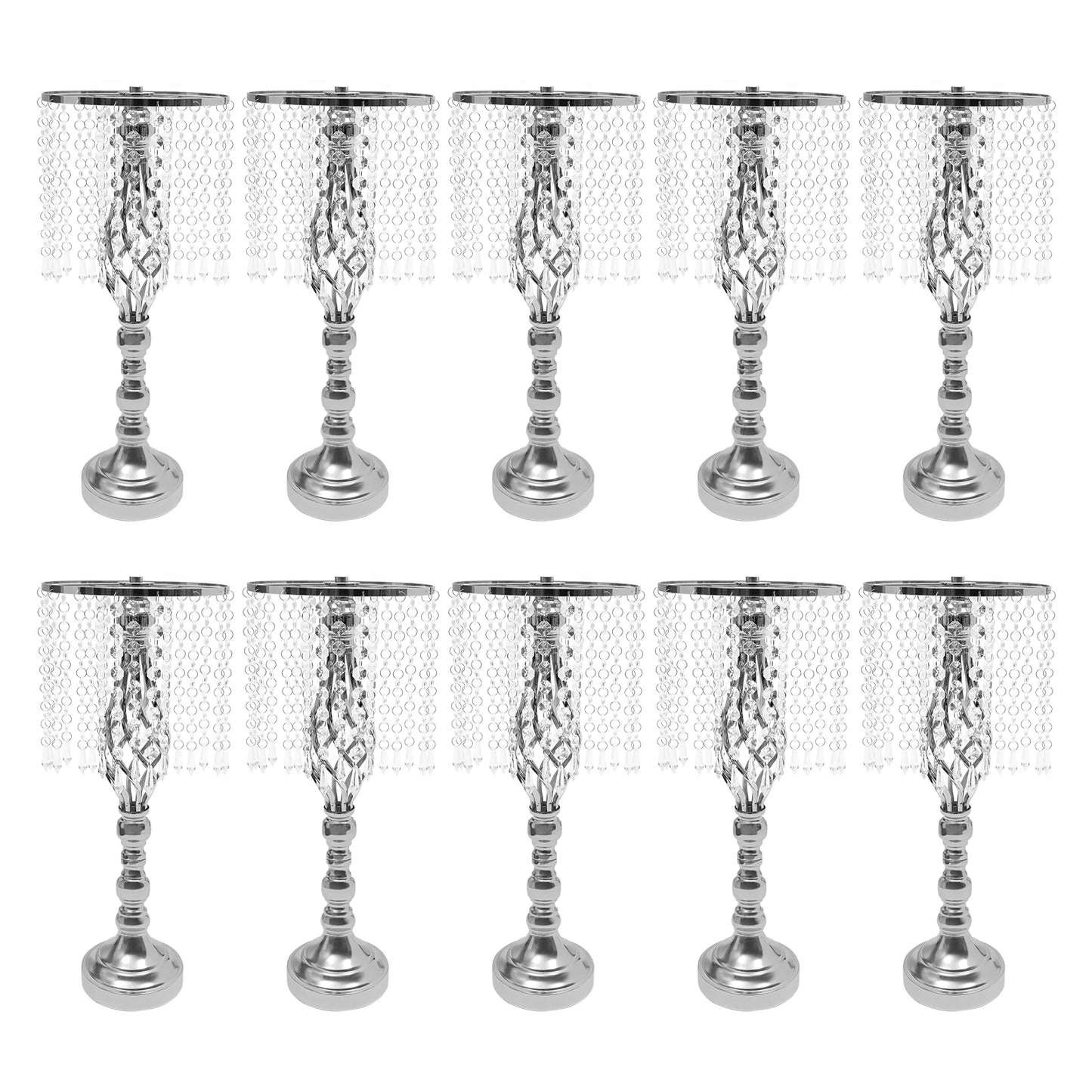 Crystal Flower Stand Wedding Centerpiece Holder Iron Vase