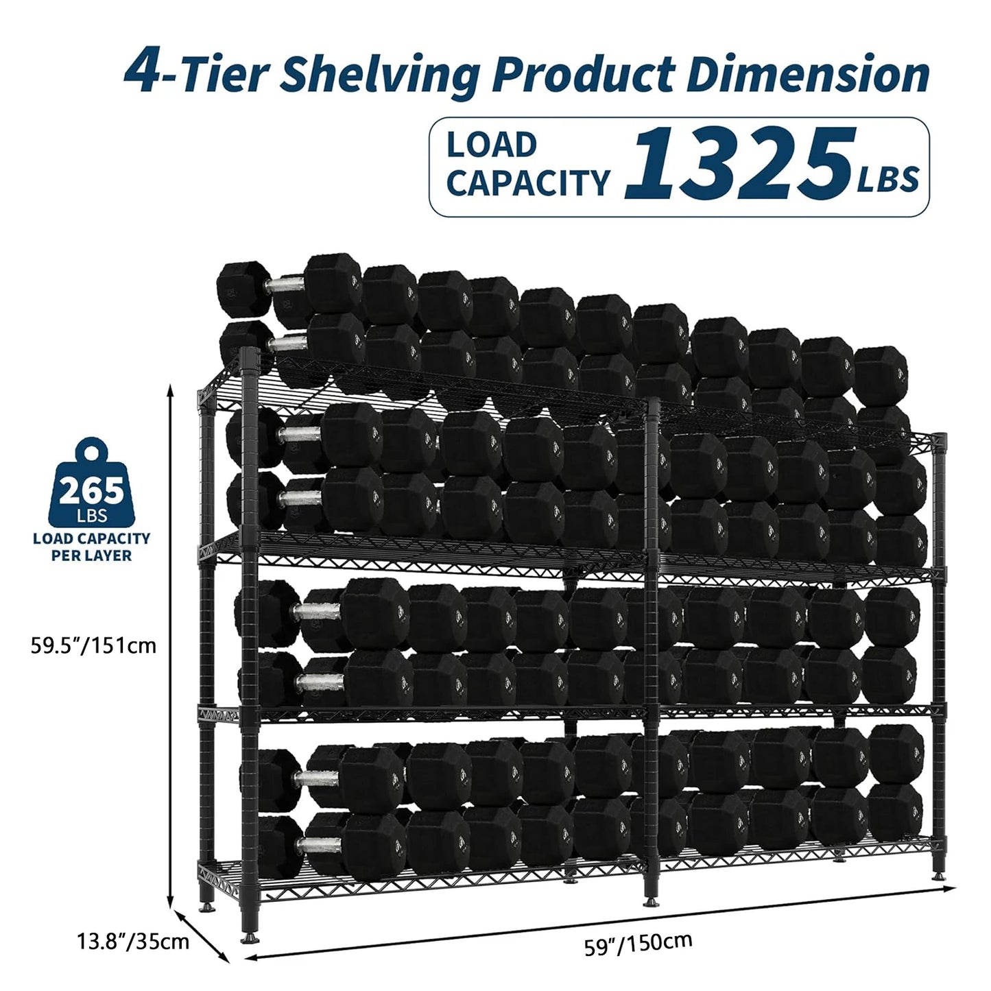 TWISTER.CK Heavy Duty 5-Tier Metal Shelving Unit for Kitchen Garage