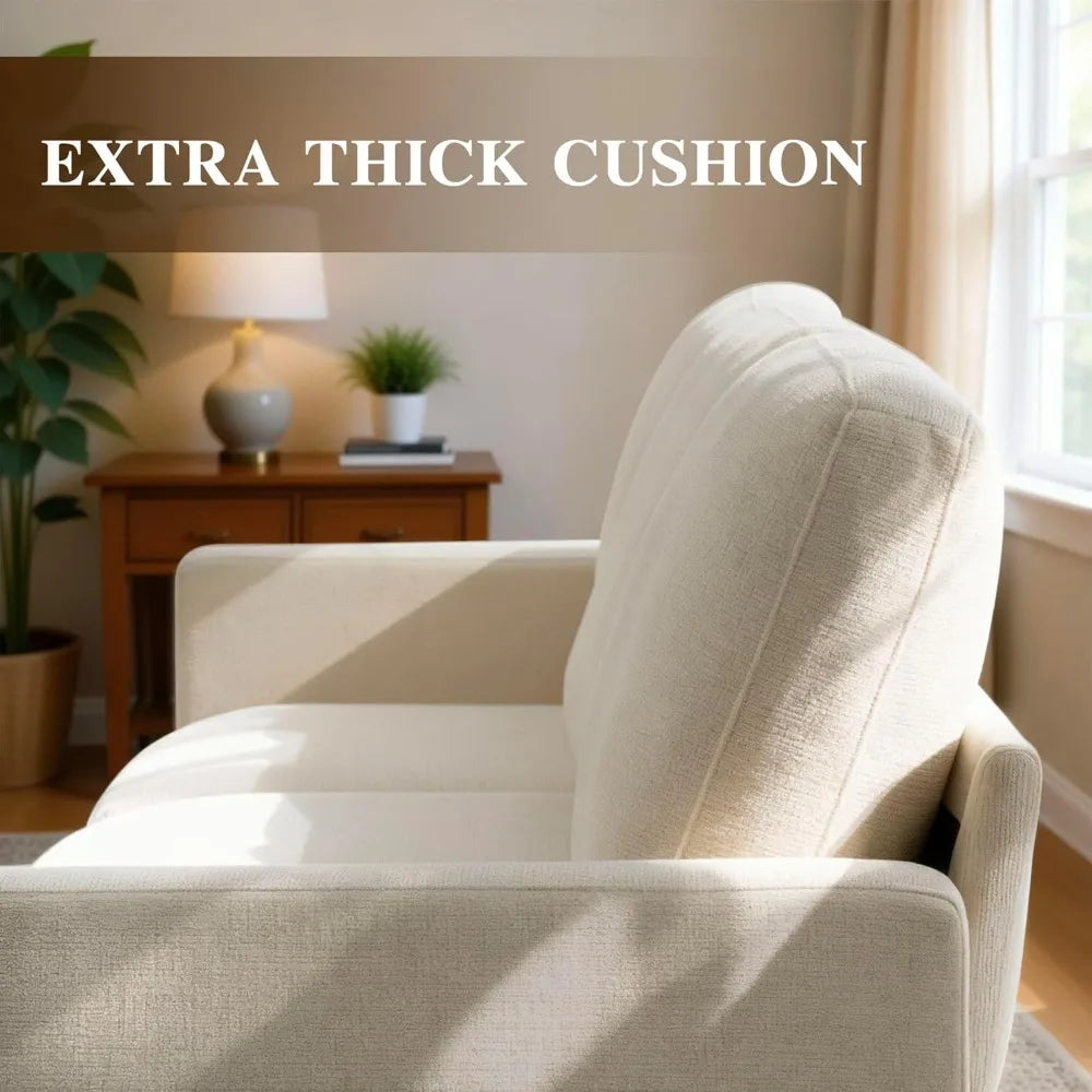 Modular L Shaped Chenille Sectional Sofa With Ottoman Living Room