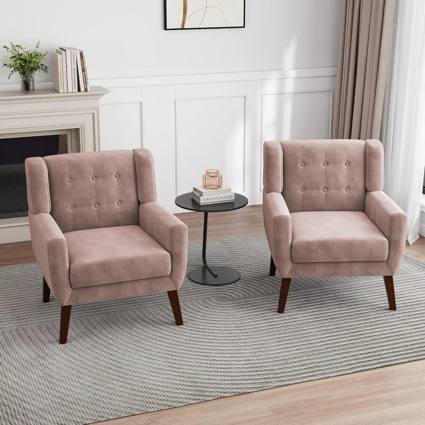 PU Leather Accent Chairs Set Of 2 Modern Armchairs