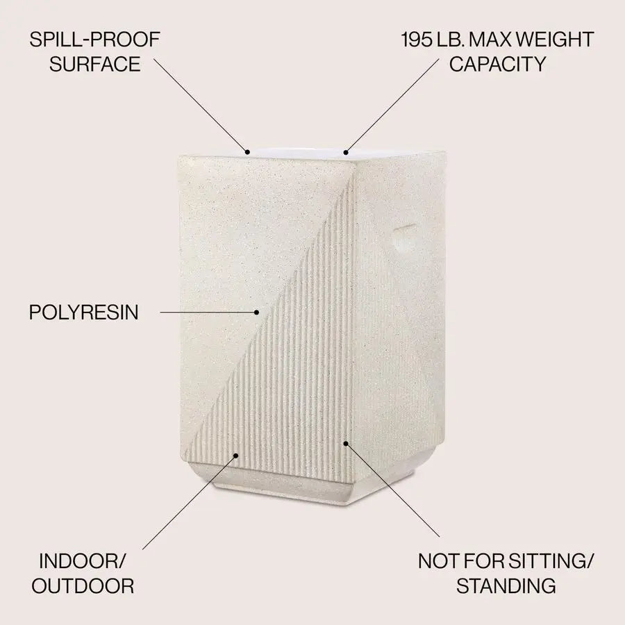Adrian Contemporary Minimalist Square Indoor Outdoor Accent Table