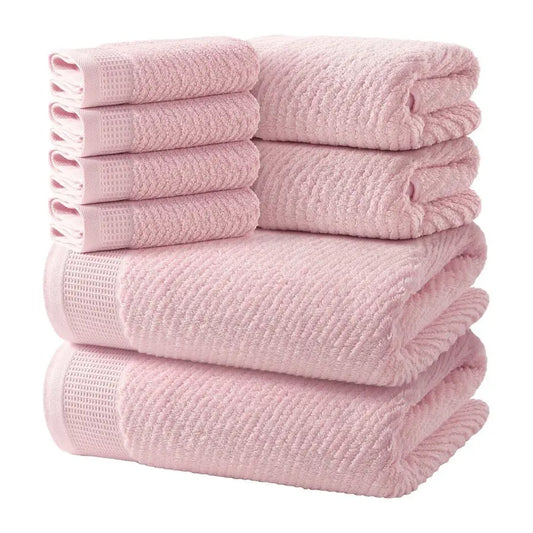 Luxury 8 Piece Towel Set 100 Percent Cotton Quick Dry