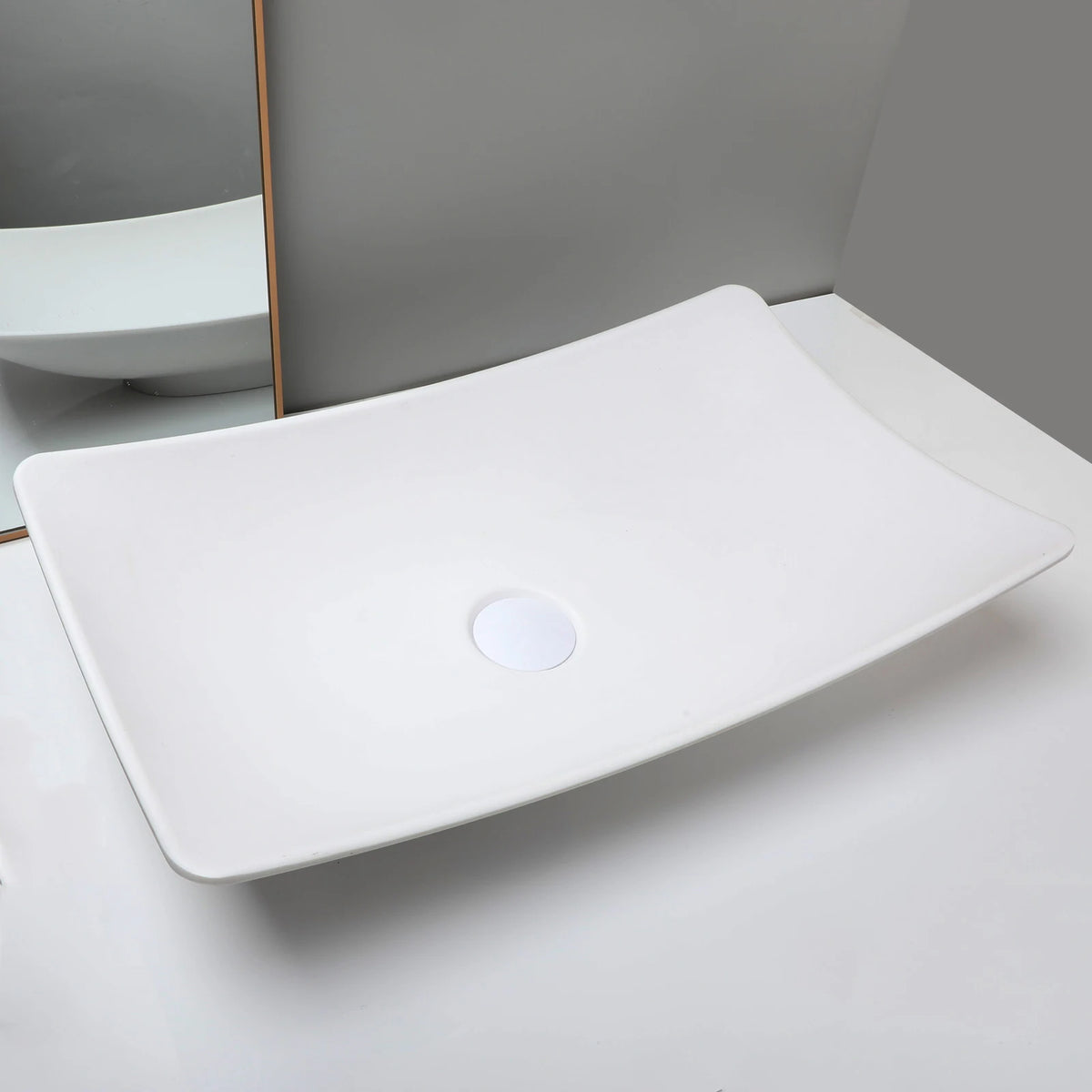 Mekkhala Rectangular Stone Resin Vessel Bathroom Sink