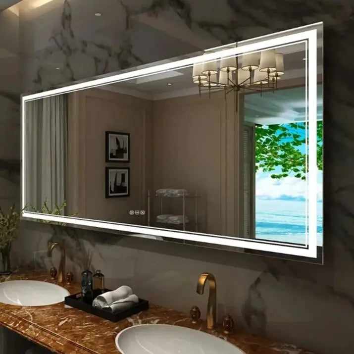 Illuminated LED Bathroom Vanity Mirror With Touch Control