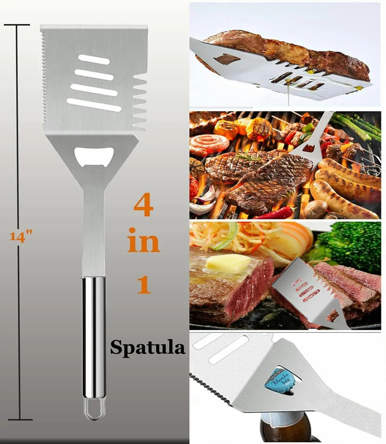Grill Set With Apron BBQ Accessories Outdoor Grilling Kit